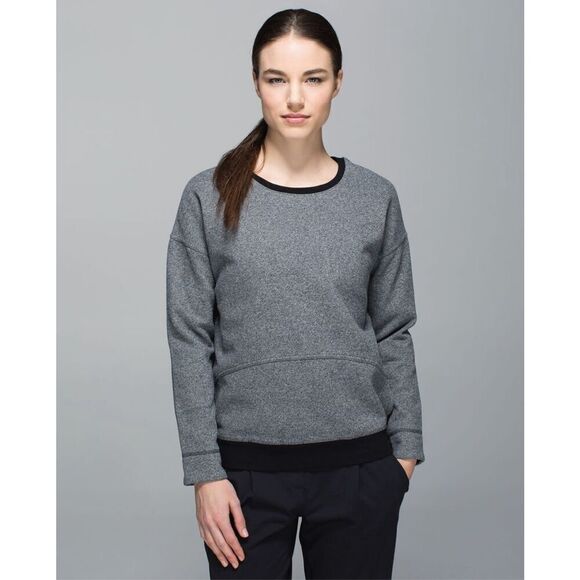 Lululemon Keep Up Crew Long Sleeve Top Pullover size 6 Heathered Speckled Gray B - Picture 1 of 13